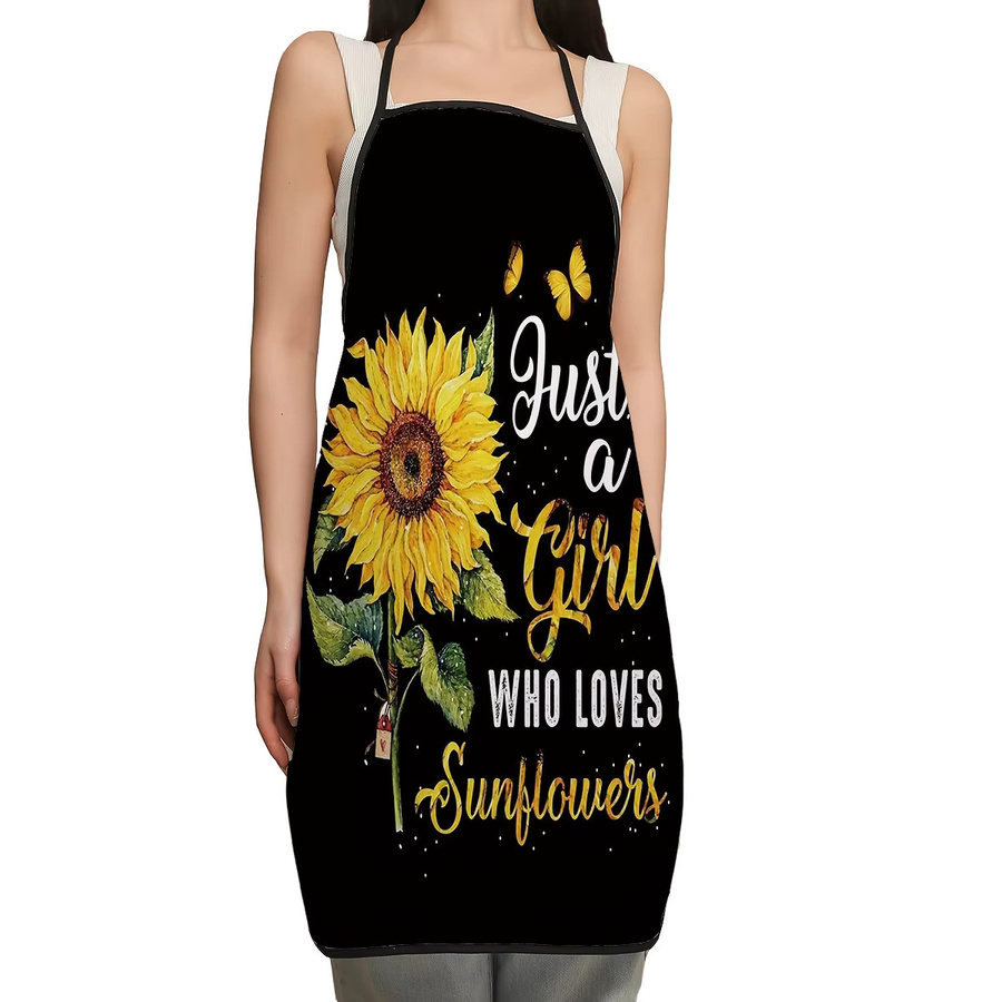 ZZN Küchenschürze aus Polyester mit Sonnenblumen-Aufdruck, B/H/T: 50 x 75 x 50 cm - Bild 1