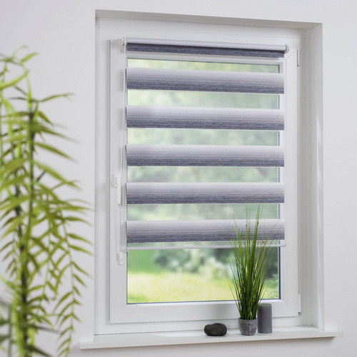 LIEDECO Klemmfix-Duo-Rollo verdunkelnd aus Stoff in Braun, B: 150 cm, H: 70 cm, T: 70 cm - Bild 1