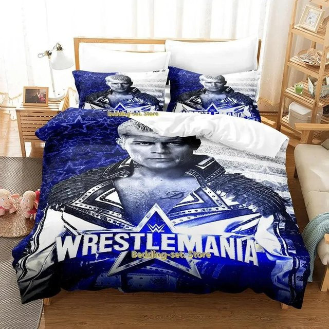 Cody Rhodes American Nightmare Bettwäsche-Set aus Mikrofaser, Blau, 2-teilig, B: 133 cm, H: 70 cm - Bild 1