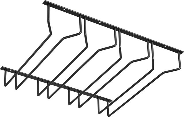 SOTECH Gläserhalter für 4 Glasreihen aus Metall in Schwarz, B/T/H: 46,0 x 35,5 x 7,0 cm - Bild 1