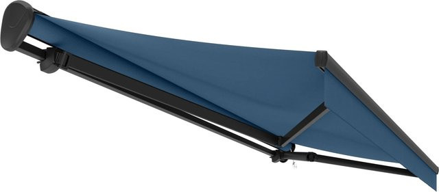 Halbkassetten-Markise Reno Anthrazit Blau mit Motor B: 300 cm, A: 200 cm - Bild 1