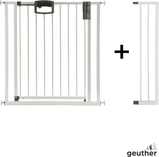 Geuther Tür- und Treppenschutzgitter Easylock Plus zum Klemmen aus Metall, erweiterbar, Weiß oder Anthrazit - Bild 1