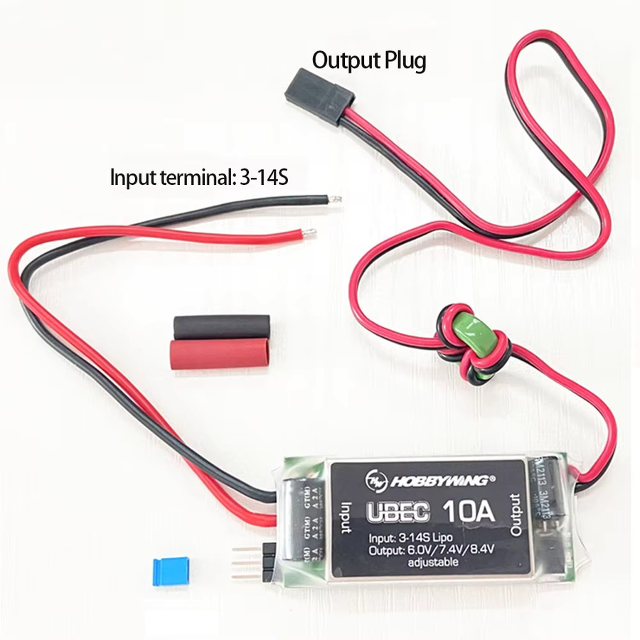 Hobbywing UBEC 10A Spannungsreglermodul Wasserdicht, Einstellbar 6/7,4/8,4V, 3-14S Hochspannung BEC für RC-Modelle, Schwarz - Bild 3