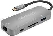 Terratec CONNECT C8 USB-C Multiport Hub in Grau mit HDMI und Ethernet/LAN - Bild 1