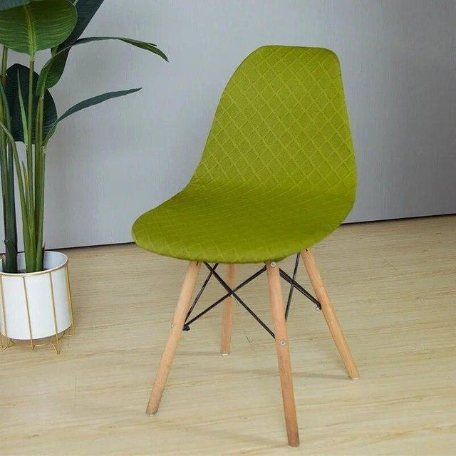 BC-Warm Home Elastischer Schalen-Stuhlbezug aus Jacquard in Grün, Verstellbarer Stretch-Esszimmerstuhl-Schonbezug aus Polyester und Baumwolle - Bild 1