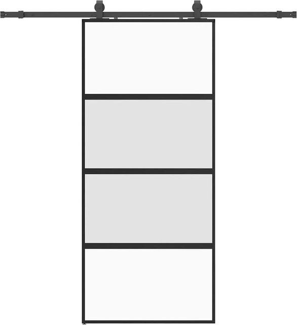 vidaXL Schiebetür aus Glas mit Beschlag in Schwarz, modern, B/H: 90 x 205 cm - Bild 1