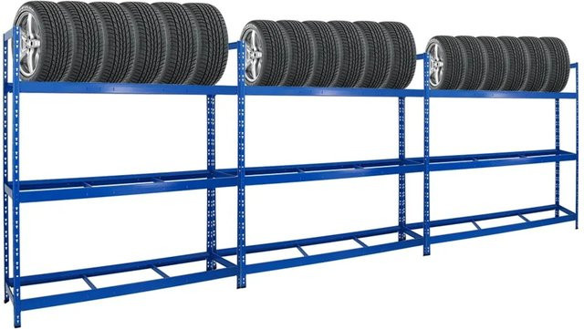 PROREGAL Reifenregal Tiger XL, 3er Set, Blau, H x B x T: 200 x 180 x 45 cm - Bild 1