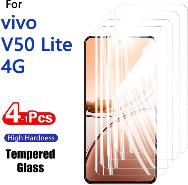Displayschutzfolien aus gehärtetem Glas für Vivo V50 Lite 4G, 6,77 Zoll, transparent, kratzfest und fingerabdruckfreundlich, 1–4 Stück - Bild 1