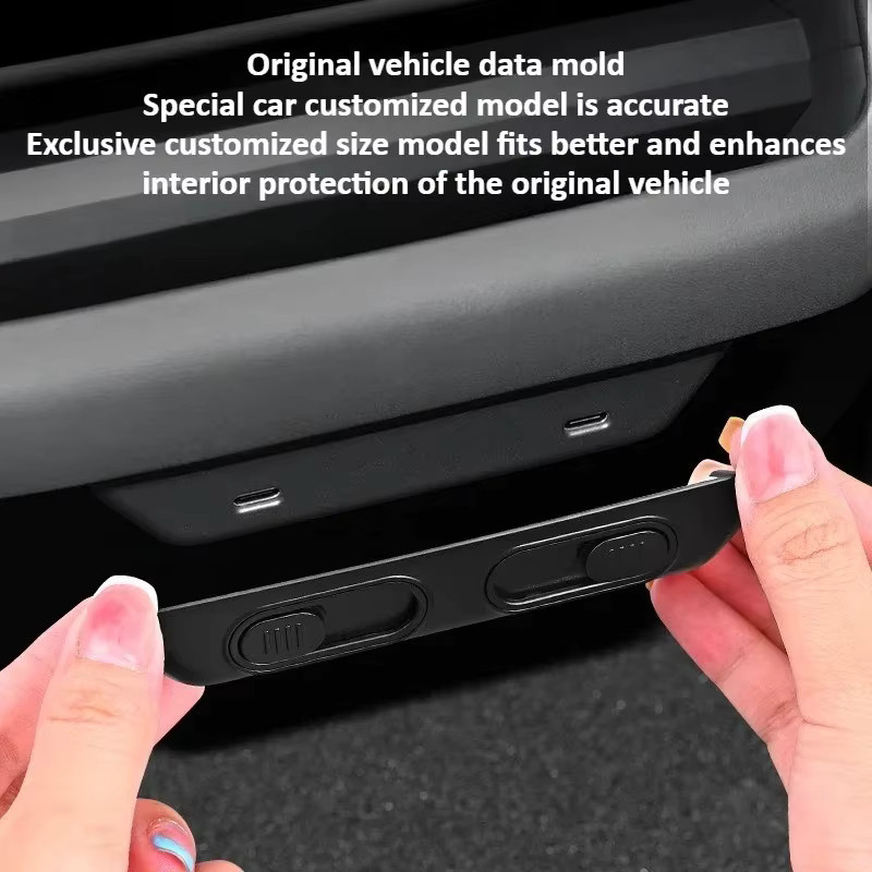 Beworth USB-C Anti-Staubschutzabdeckung und Luftauslassschutzabdeckung für Tesla Model 3 Highland und Model Y, Schwarz - Bild 4