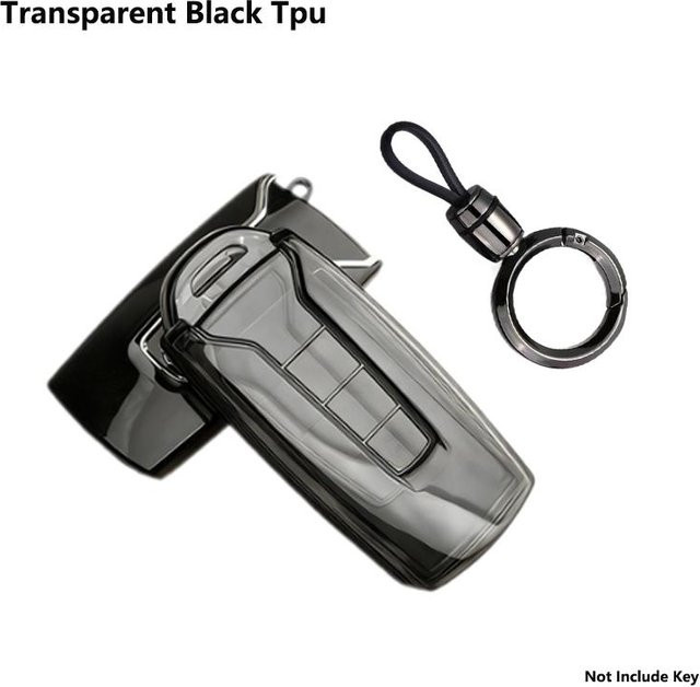 Schutzhülle für VW Volkswagen Touareg Autoschlüssel aus transparentem schwarzem TPU, Schlüsselanhänger Tasche in Grau - Bild 1