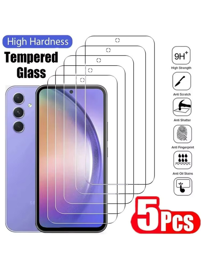 5er-Pack Gehärtetes Glas Displayschutzfolie für Samsung Galaxy A-Serie (A05, A06, A12, A13, A22, A32, A33, A35, A52, A52S, A53, A54, A55, A73) in Transparent - Bild 4
