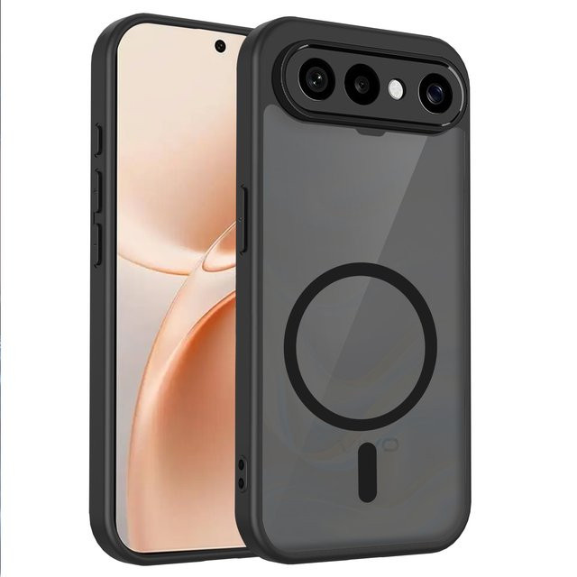 Vivo X300 FE X200 FE Super Frosted Shield Pro Magnetische Kunststoff-Hartschalen-Schutzhülle mit Airbag-Technologie in Schwarz - Bild 1