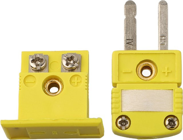 VIBRATITE K-Typ Thermoelement Stecker und Buchsen Set aus Legierung mit gelbem Kunststoffgehäuse für die Schalttafelmontage - Bild 1