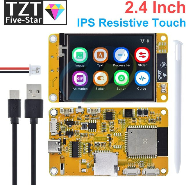 TZT ESP32 LVGL WLAN und Bluetooth Entwicklungsboard mit 2,4/2,8/3,5 Zoll LCD TFT Modul und Touchfunktion in Multicolour - Bild 1