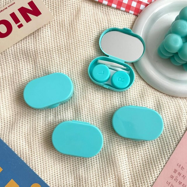 Macaron Color Kontaktlinsenbehälter Schwarz Lila - Bild 1