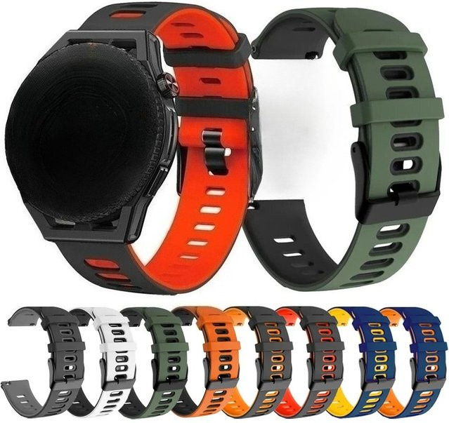 QCTOG Uhrenarmband Silikon, 22 mm, Samsung Galaxy Watch3 45mm 46mm - Bild 1