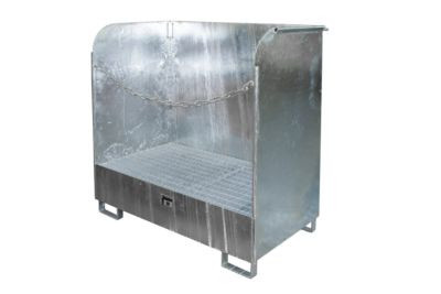 Gefahrstoff-Depot BAUER Typ GD-A aus Stahl in Silber, Auffangvolumen 220 Liter, B/T/H: 75,0 x 142,0 x 137,0 cm - Bild 1