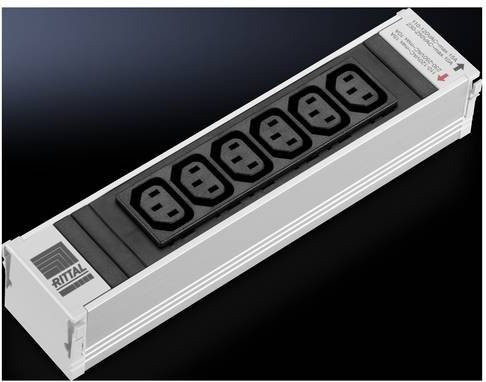 Rittal 7856.080 19 Zoll Netzwerkschrank-Steckdosenleiste mit C13 Kaltgeräte-Steckdosen in Weiß - Bild 1