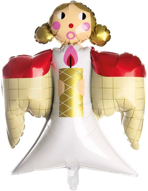 Rico Design Folienballon Weihnachten Engel in Rot und Pink, Höhe: 67 cm, Breite: 57,5 cm - Bild 1