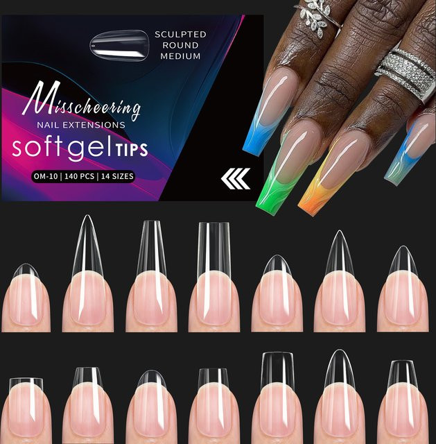 Misscheering Falsche Nägel Mandel Stiletto, Klar, Glänzend - Bild 1