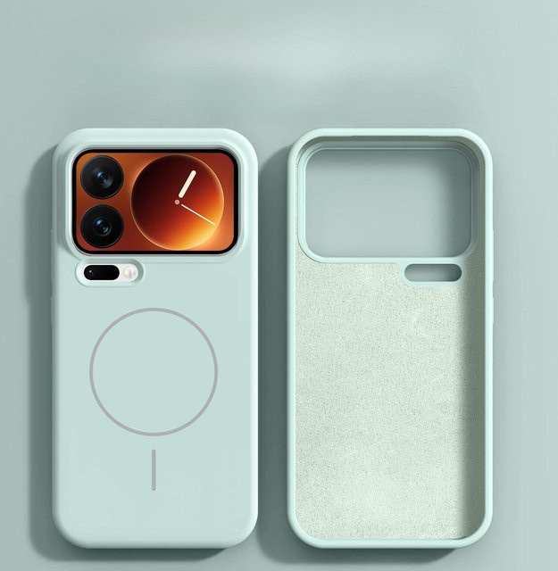 Xiaomi Mi 17 Pro Max Handyhülle aus hartem Silikon mit magnetischem kabellosem Laden in Grün - Bild 1