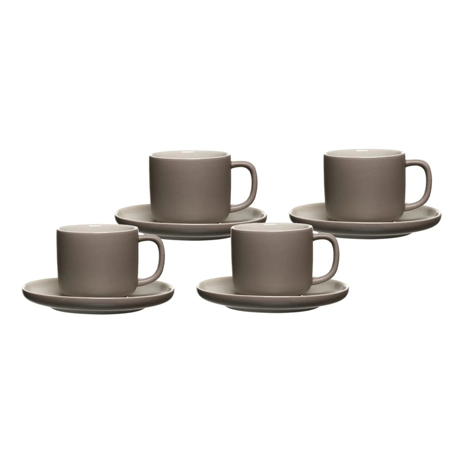 Ritzenhoff & Breker Jasper Kaffeetassen mit Untertassen Set, Keramik, Beige/Grau, 4er Set, 240 ml - Bild 2