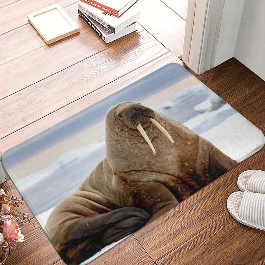 Lodestar Anti-Rutsch Fußmatte I Am the Walrus, Waschbarer Teppich mit Tier-Motiv, Mehrfarbig, B/T/H: 60 x 40 x 1 cm - Bild 3