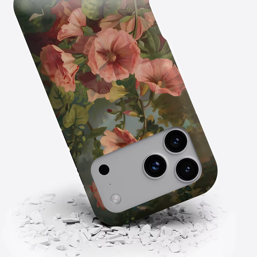 Potdemiel Magnetische Handyhülle mit Hollyhock Ölgemälde für iPhone 17 16 15 14 13 Pro Max Plus, Mehrfarbig - Bild 3