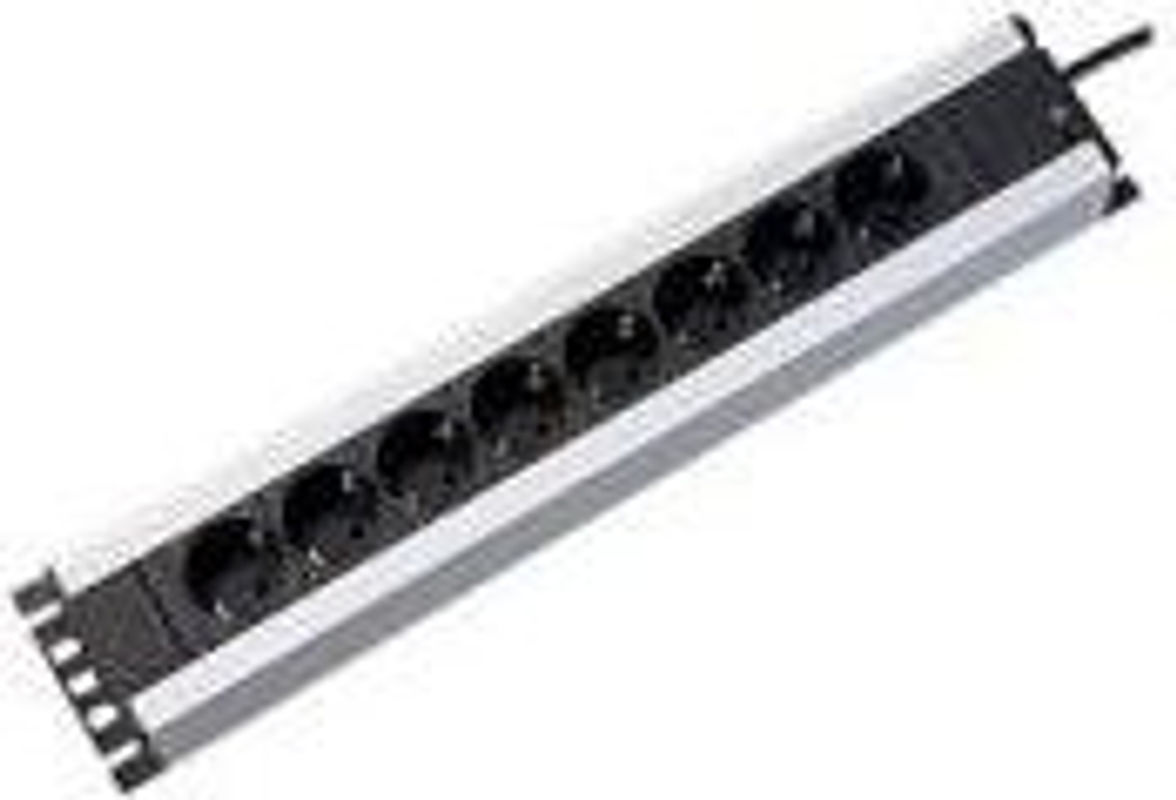 Bachmann 19Zoll Steckdosenleiste 7f mit Schalter 35Grad Aluminium Schwarz 300.007 - Bild 2