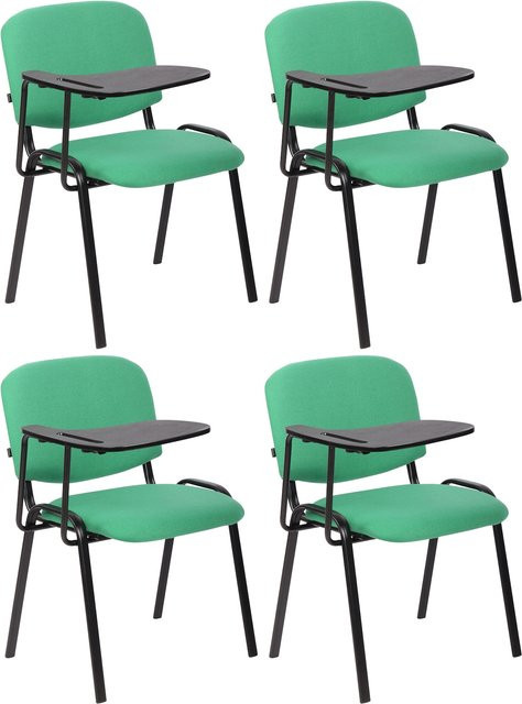 CLP 4er Set Schulungsstühle Ken aus Stoff mit Klapptisch und Schreibtafel, stapelbar - Bild 1