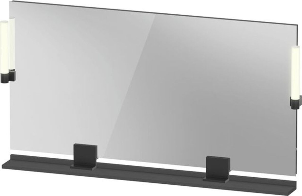 Duravit Sivida Spiegel mit LED-Beleuchtung in Diamantschwarz Matt, rechteckig, wandmontiert, B: 133 cm, H: 65 cm, T: 3,6 cm - Bild 1