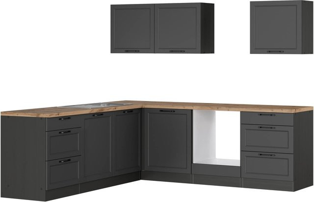 Held Winkelküche Kempten in Landhaus Optik, Farbe Graphit/Grau, Breite: 240 cm - Bild 1