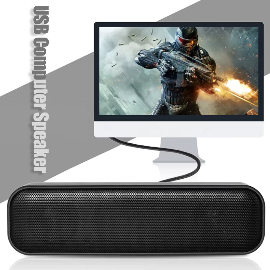 Tragbare Soundbar von AyeBeau in Schwarz mit USB-Anschluss für Computer, TV, PC und Laptop - Bild 4