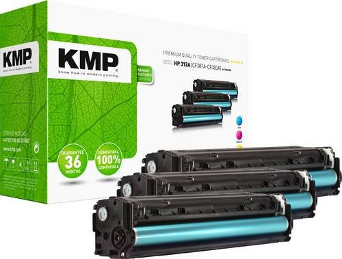 KMP Toner Kombi-Pack kompatibel mit HP 312A (CF381A, CF383A, CF382A) in Cyan, Magenta und Gelb - Bild 1