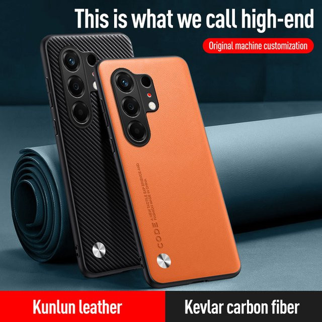 Stoßfeste Luxus PU-Lederhülle für Tecno Camon 50 Pro 4G in Orange mit TPU-Silikon-Rückseite - Bild 1