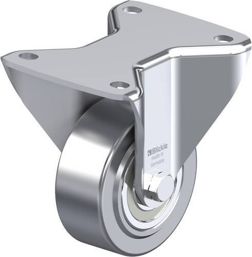 Blickle Bockrolle BH-SVS 100K-3 in Blau und Silber aus Stahl mit 100mm Rad-Durchmesser und 700kg Tragfähigkeit - Bild 1