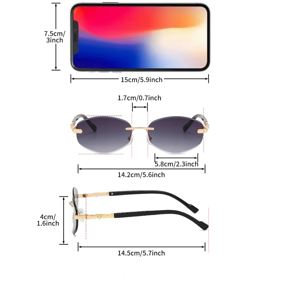 KAMMPT Sonnenbrille, randlos, hexagonal, Metall, Damen - Bild 2