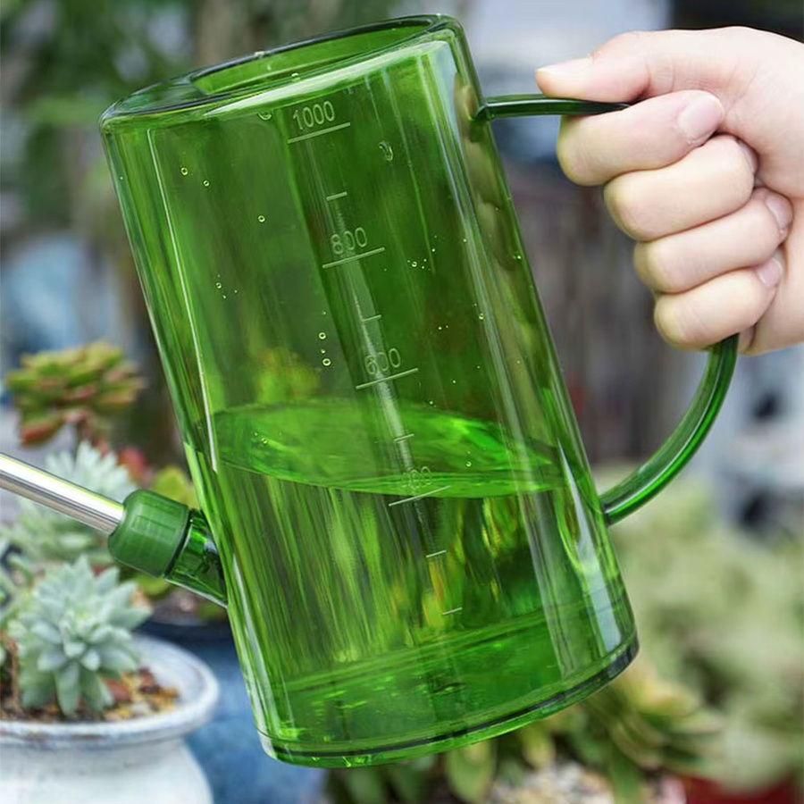 Vibratite Gießkanne aus Kunststoff mit langem Ausguss und Duschkopf, transparent/grün, 1,5 l - Bild 4
