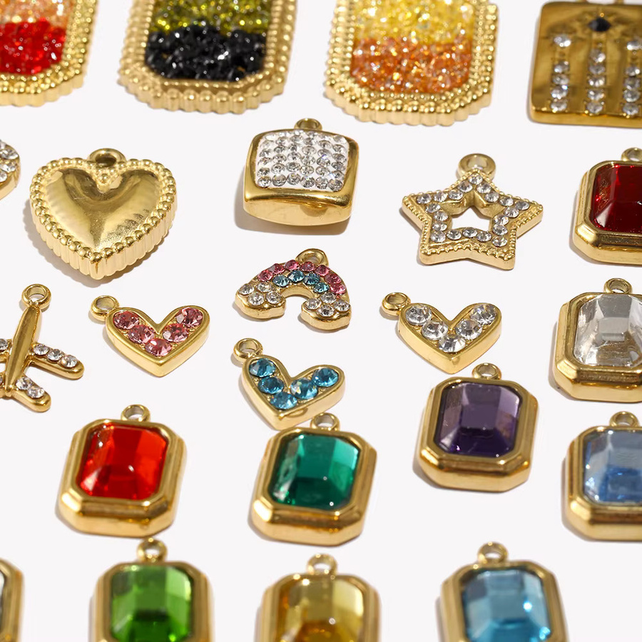 E.B.belle Anhänger Charms, Edelstahl, 14K vergoldet, Perle, Zirkonia - Bild 2