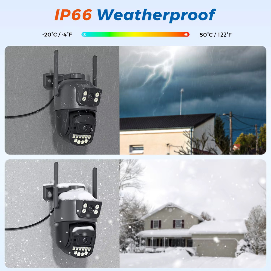 BESDER Outdoor PTZ IP Sicherheitsschutzkamera mit Dual Lens, 10MP Auflösung, 5GHz WiFi und KI-Menschenerkennung in Schwarz - Bild 5