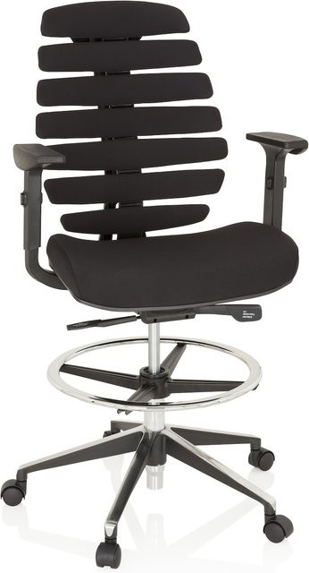 hjh OFFICE Counterstuhl ERGO LINE II WORK Stoff mit Armlehnen, Schwarz, höhenverstellbar - Bild 1