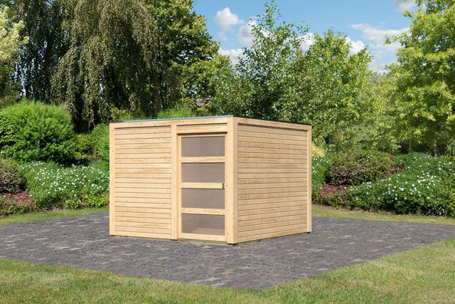 Gartenhaus QUBIC 2 Naturbelassen Ohne Anbaudach B/T: 272 x 272 cm - Bild 1