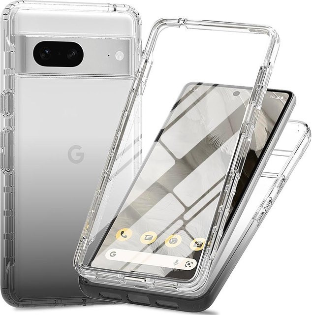 Robuste transparente Vollkörper-Schutzhülle mit integriertem Displayschutz für Google Pixel 7, Pixel 7 Pro und Pixel 7A - Bild 1