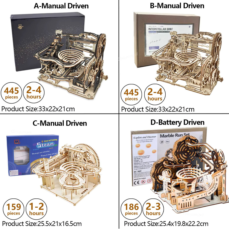 Chriyungel 3D-Holzpuzzle DIY Marmor Run, Modellbausatz, ab 14 Jahren - Bild 6