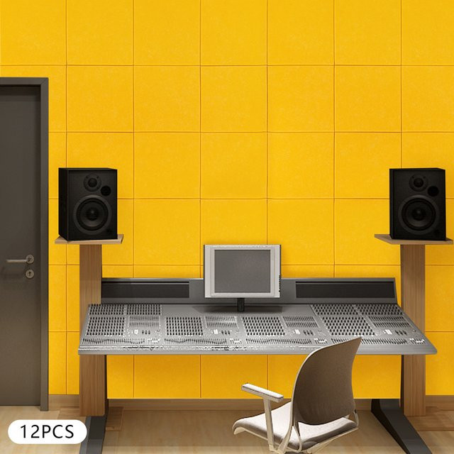 12 Stück Akustikplatten Orange, schallabsorbierende Schaumstoffplatten für Zuhause, Büro und Studio, B/B/B: 30 x 30 x 30 cm - Bild 1