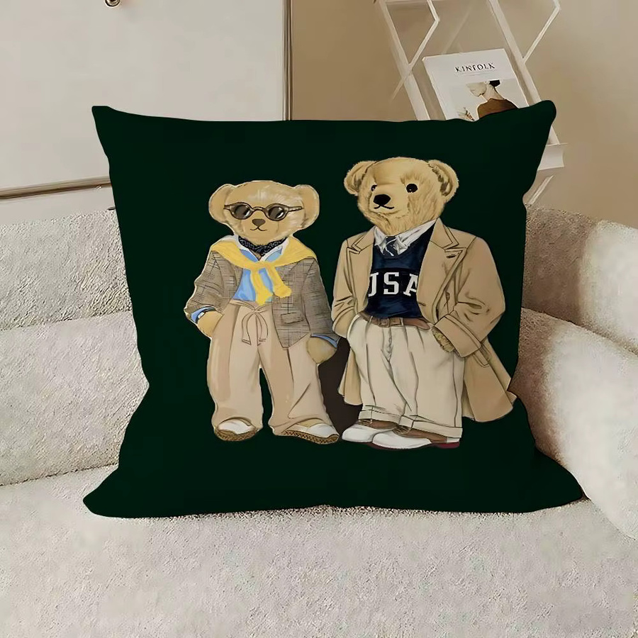 Fashion Bear Kissenbezug aus weichem Plüschstoff mit doppelseitigem Print, quadratisch, Multicolour, B/B/H: 40 x 40 x 40 cm - Bild 3