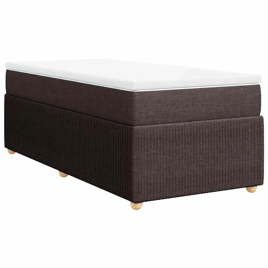 vidaXL Boxspringbett mit Matratze Dunkelbraun Hybrid-Konstruktion mit Taschenfederkern B/T: 90 x 190 cm - Bild 2
