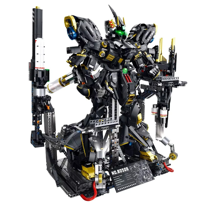 Yangkili MOC Mecha Roboter Bausteine Set, Kreatives DIY Modell aus Kunststoff in Schwarz - Bild 3