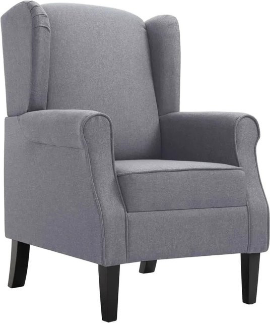 vidaXL Sessel Dunkelgrau aus Stoff mit Holzgestell in Eiche Optik, Modell 11 - Bild 1