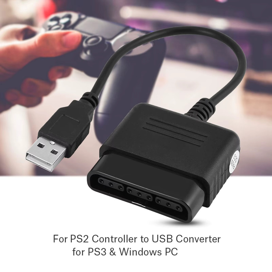 Sony USB-Adapter Konverter für PlayStation 2 Controller an PS3 und Windows PC, Schwarz - Bild 3